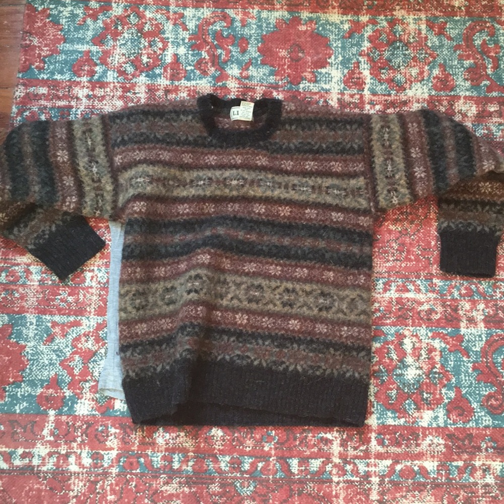 L.l. bean Aztec print wool sweater vintage